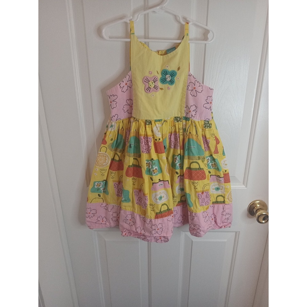 GIRLS Size 8 YELLOW PURSE  DRESS by‎ LITTLE MISS MARMALADE 100 Cotton
